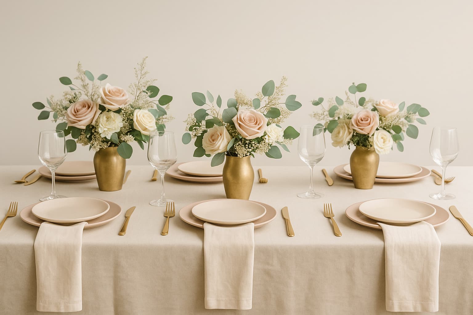 Elegant tablescape with candles and florals